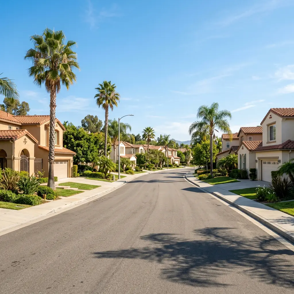 Residential neighborhood in Northridge, CA with well-maintained homes near the CSUN campus in the west-central San Fernando Valley